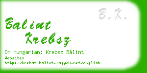 balint krebsz business card